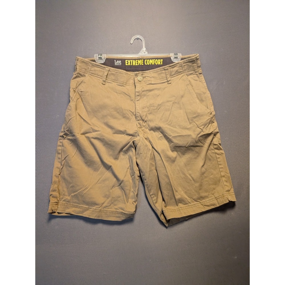 Lee Extreme Comfort Shorts Mens 34 Beige Cotton Stretch Chino Golf 4183560